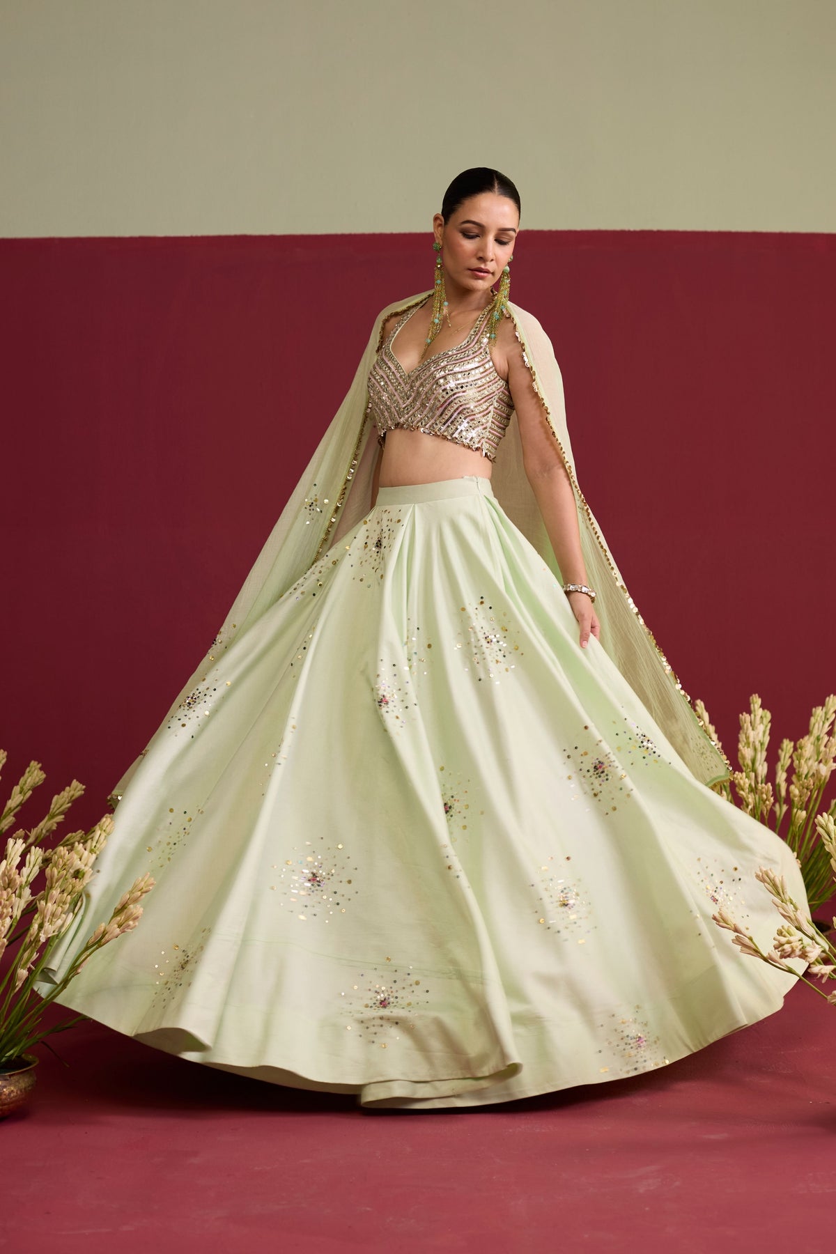 Sage Green Lehenga Set
