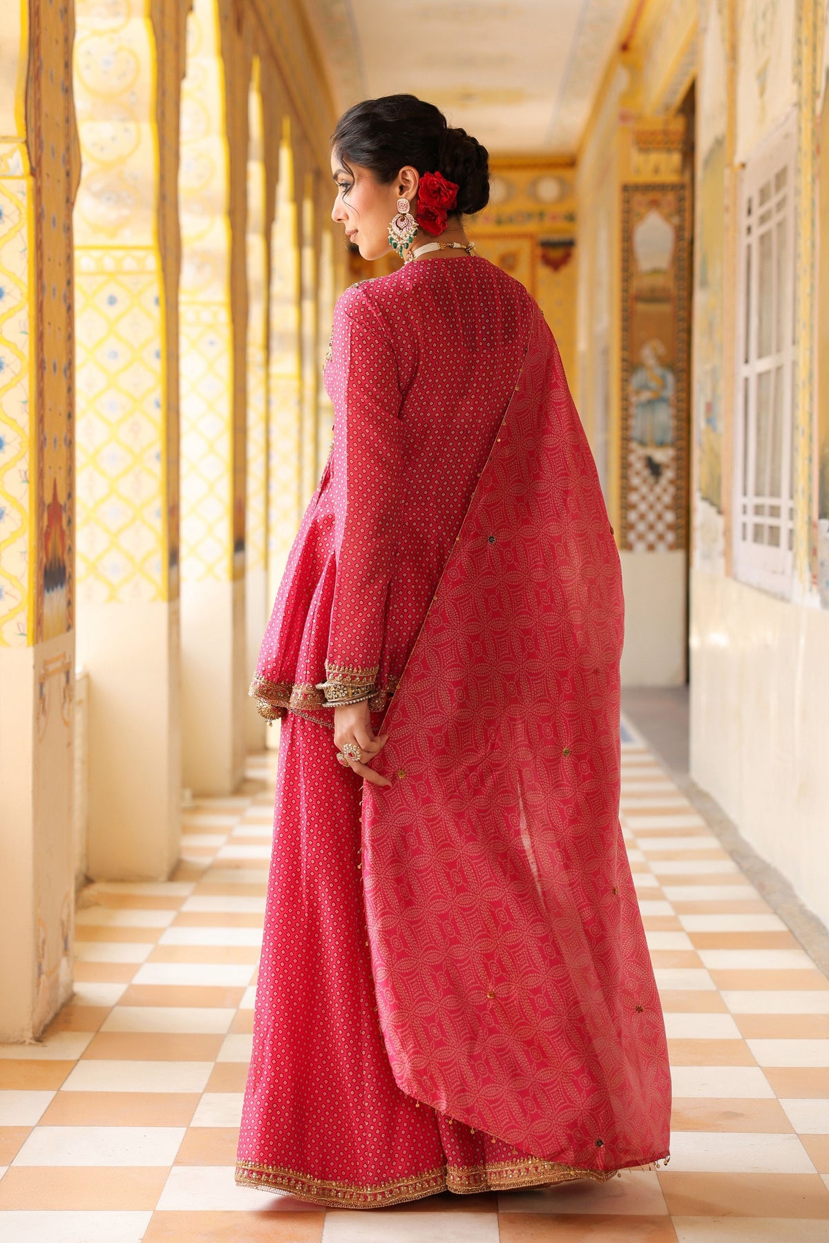 Ahista Pink Angrakha Sharara Set