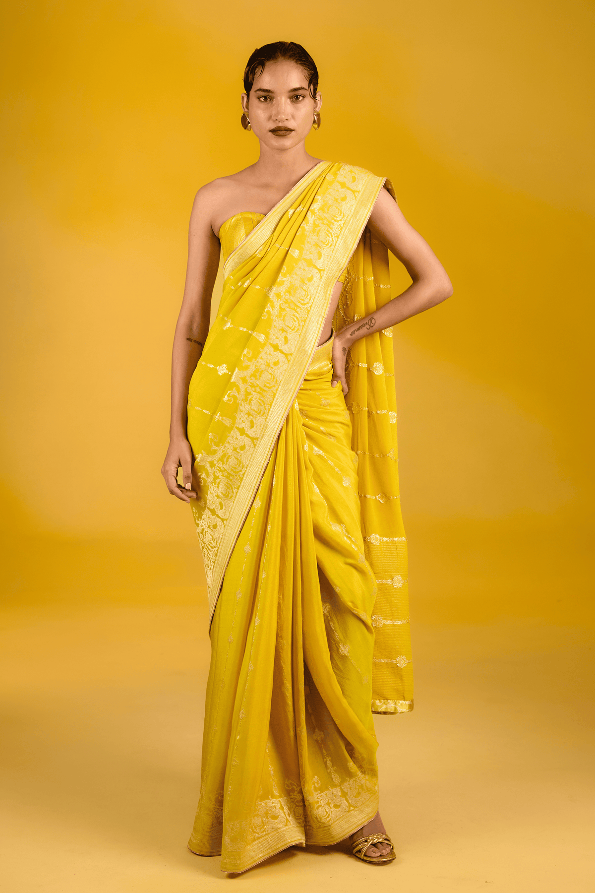 The Golden Ale Saree