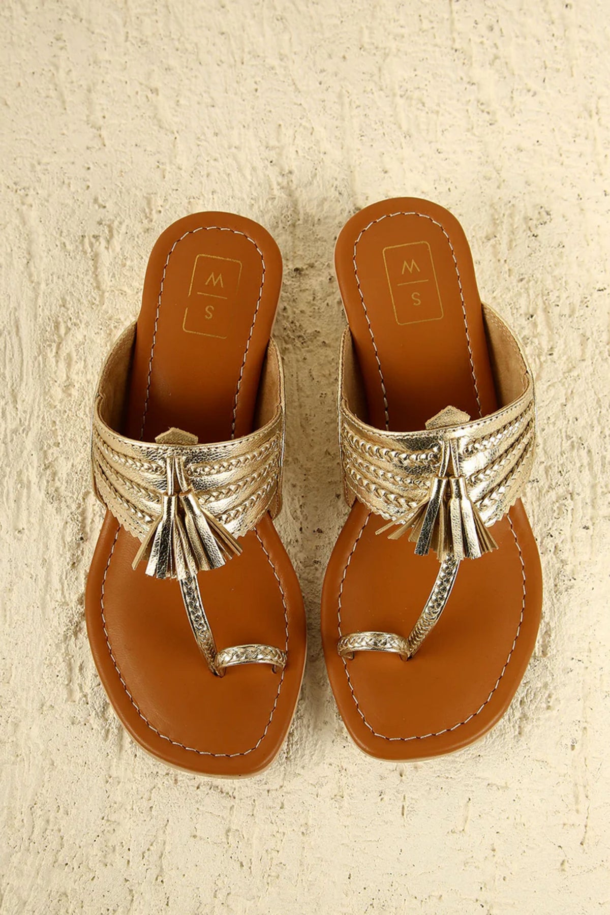 Sonya Gold Small Heel Sandals