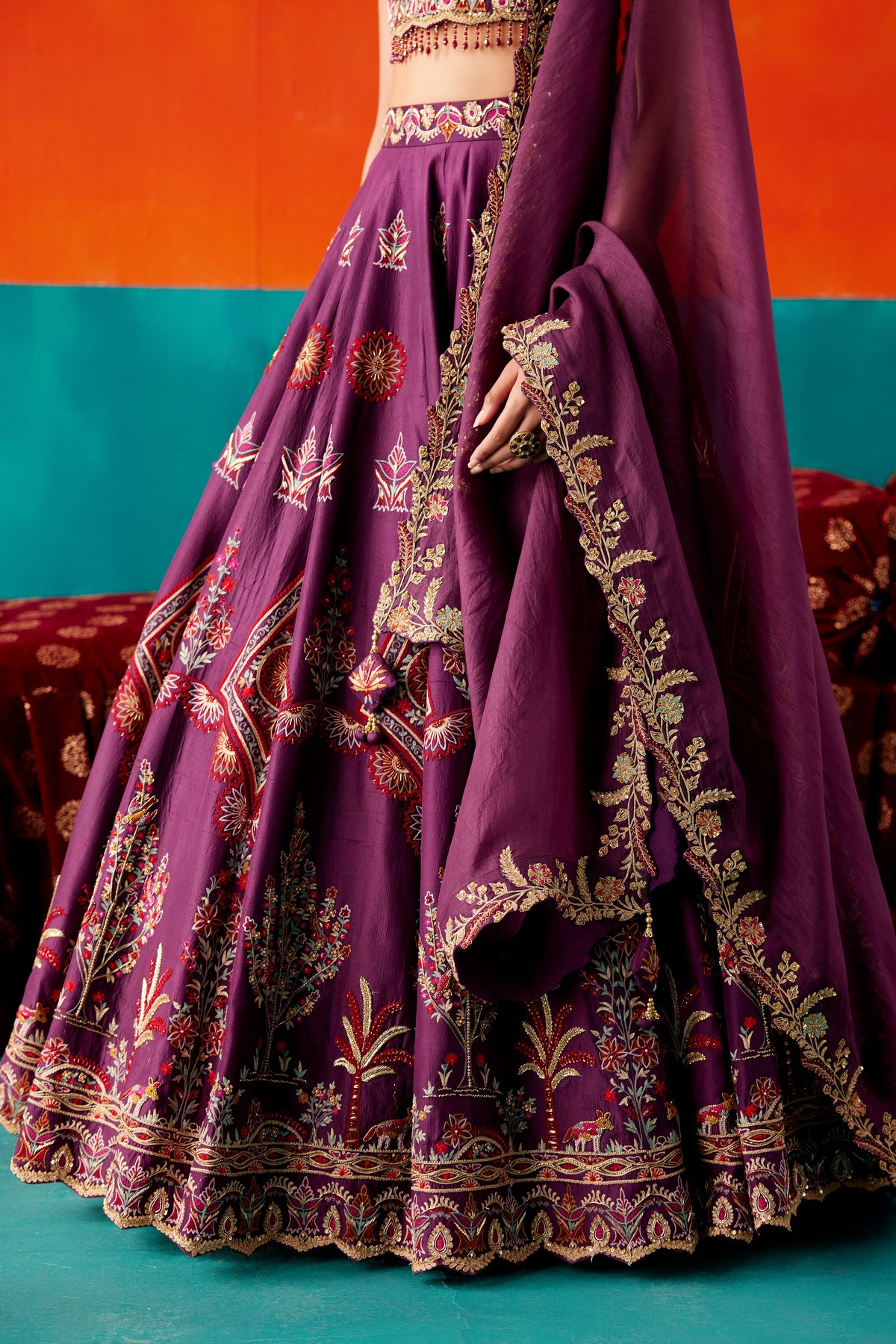 Dark Purple Lehenga Set