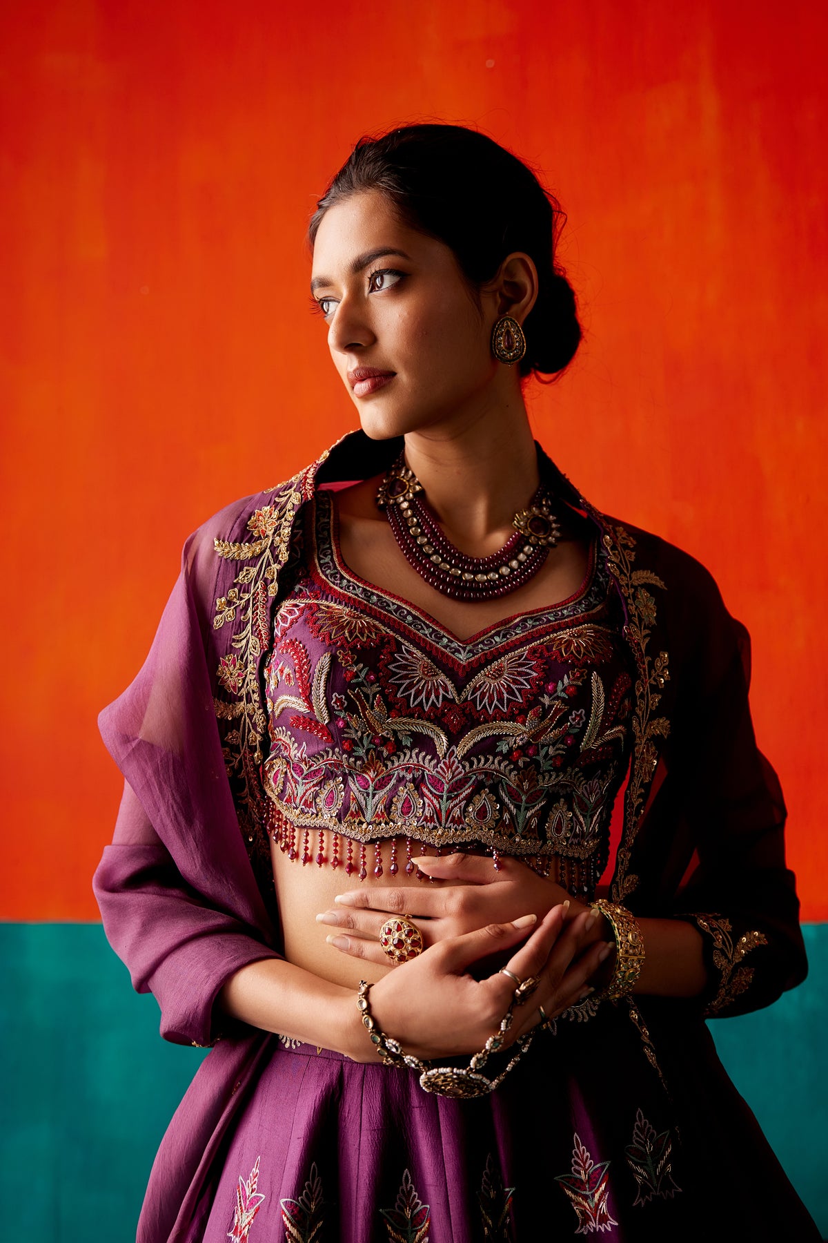 Dark Purple Lehenga Set