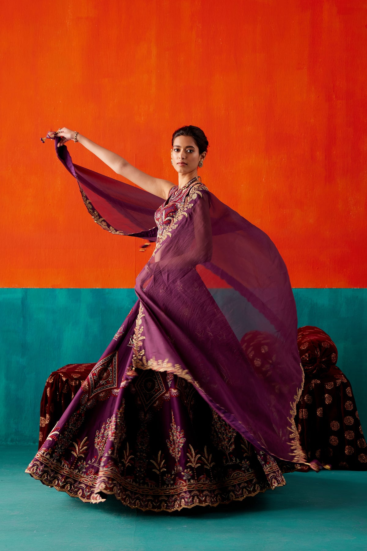 Dark Purple Lehenga Set