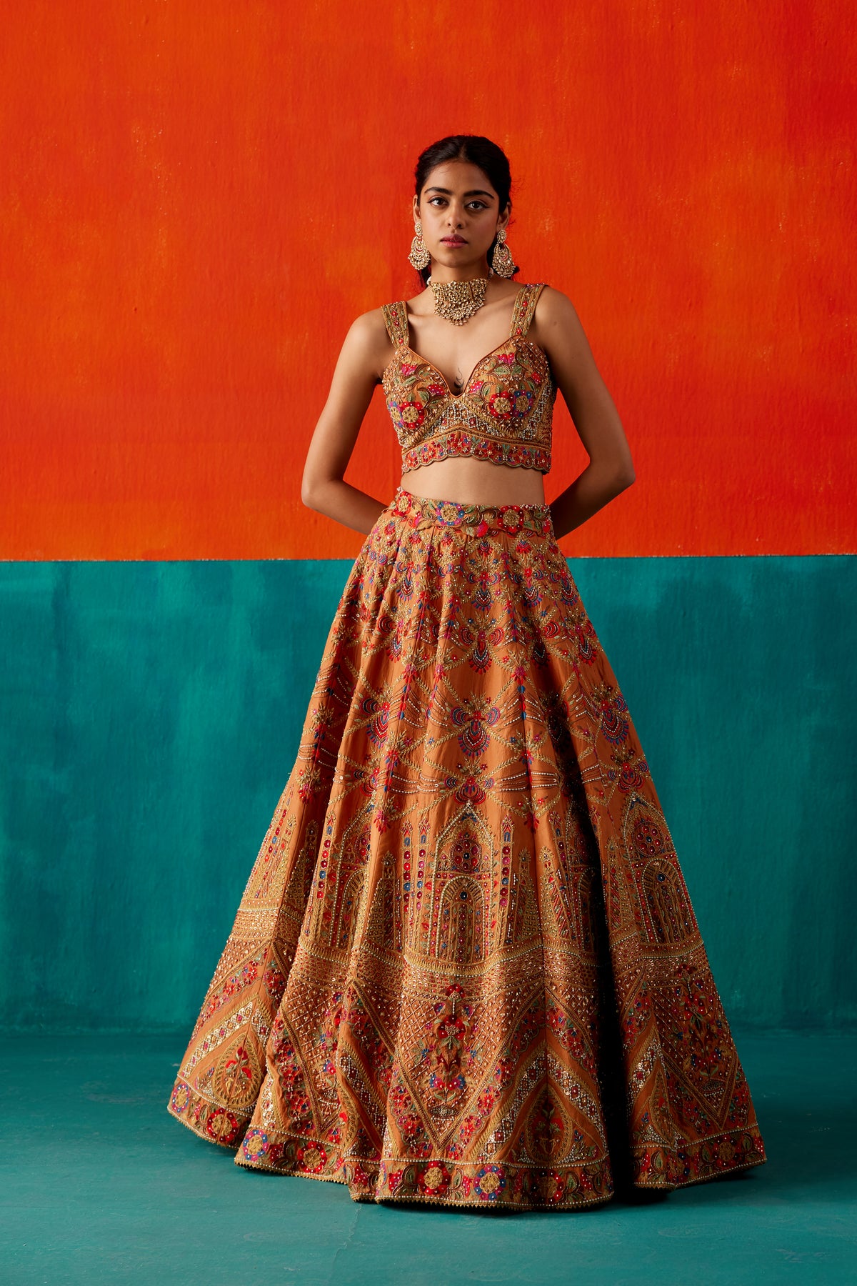 Dull Orange  Lehenga Set