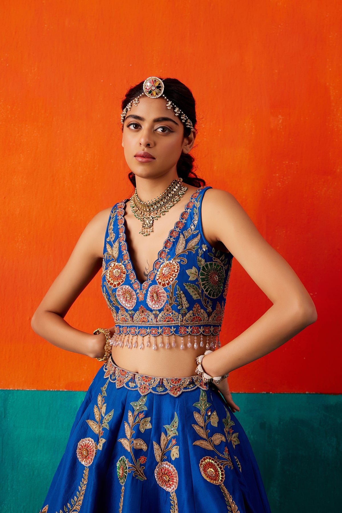 Cobalt Blue Lehenga Set