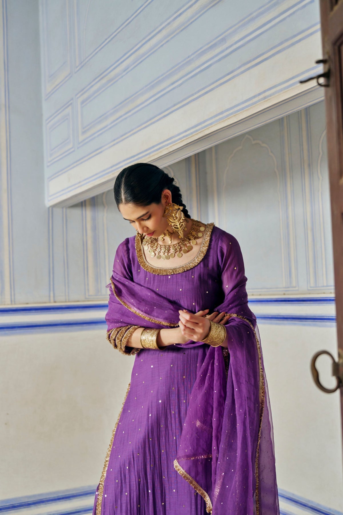 Imperial Purple Kurta Sharara Set