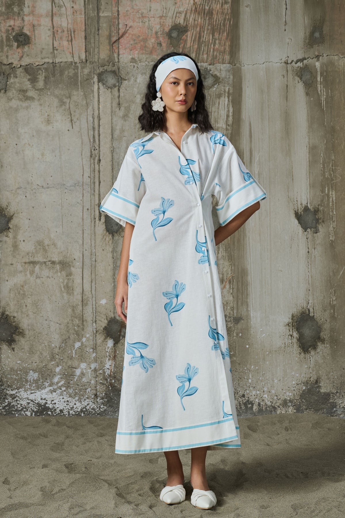 Moonlit Bloom Asymmetrical Dress