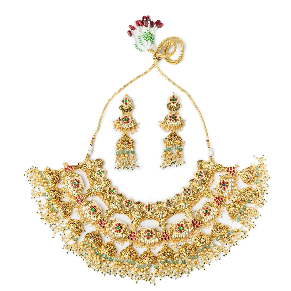 Multicolored Necklace Set With Earrings