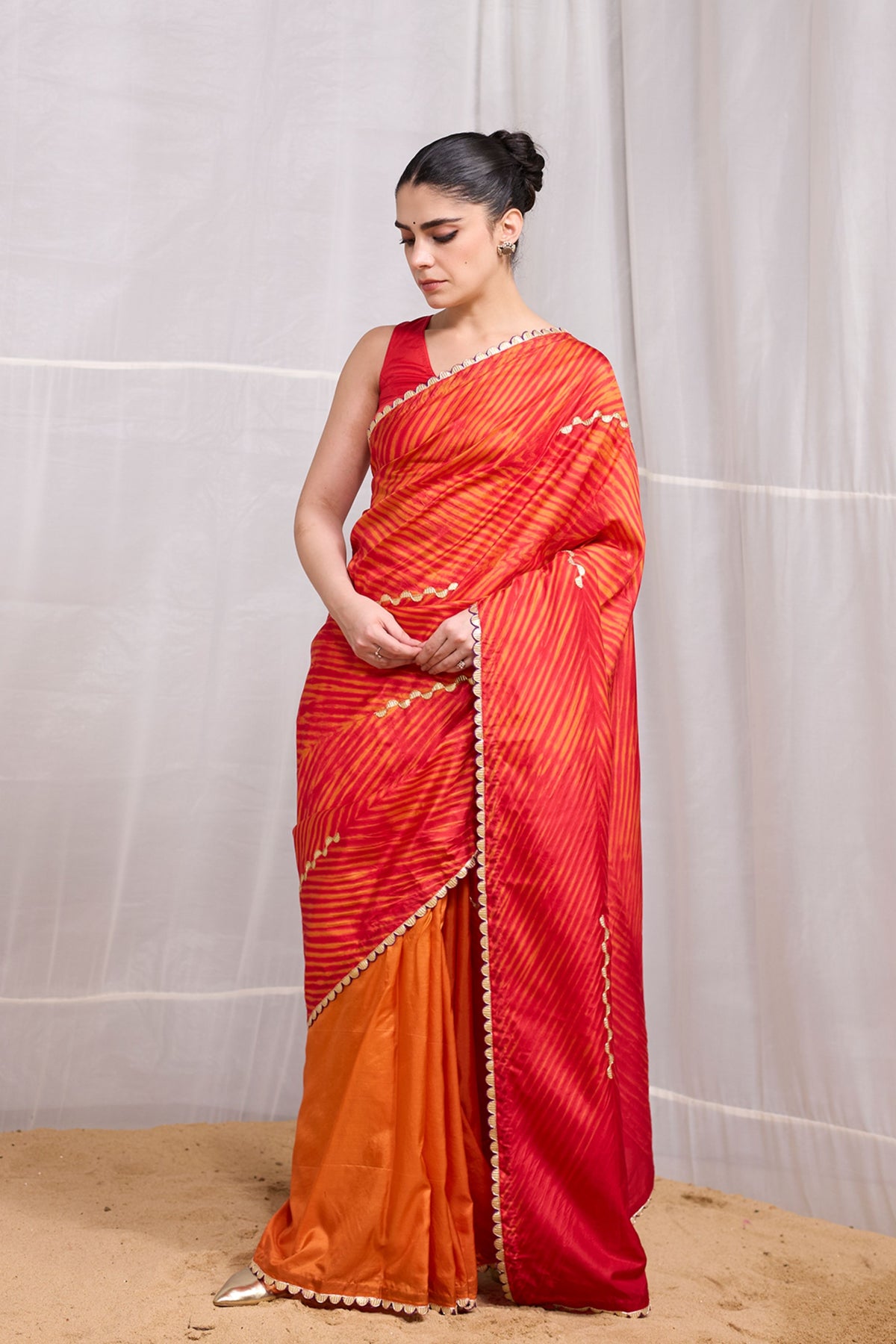 Orange Dor Saree