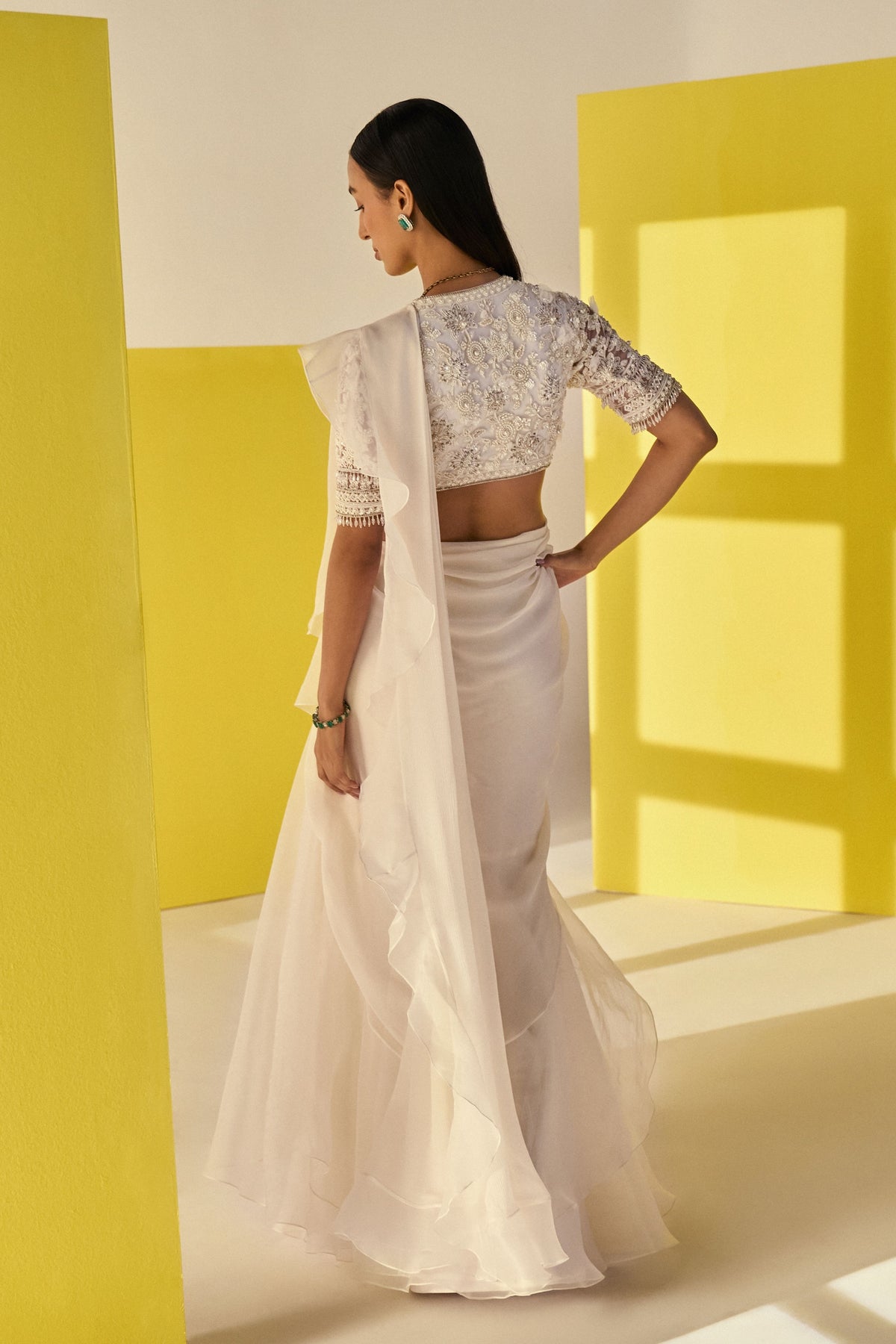 Jada Ivory Saree Set