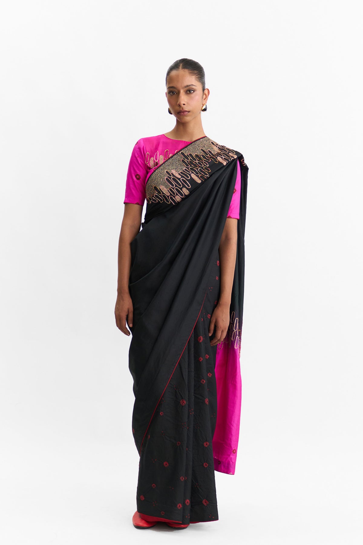 Halo Black Rani Saree