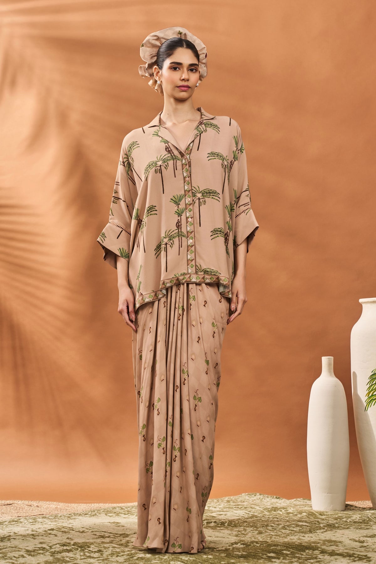 Beige Blooming Board Co-ord Set