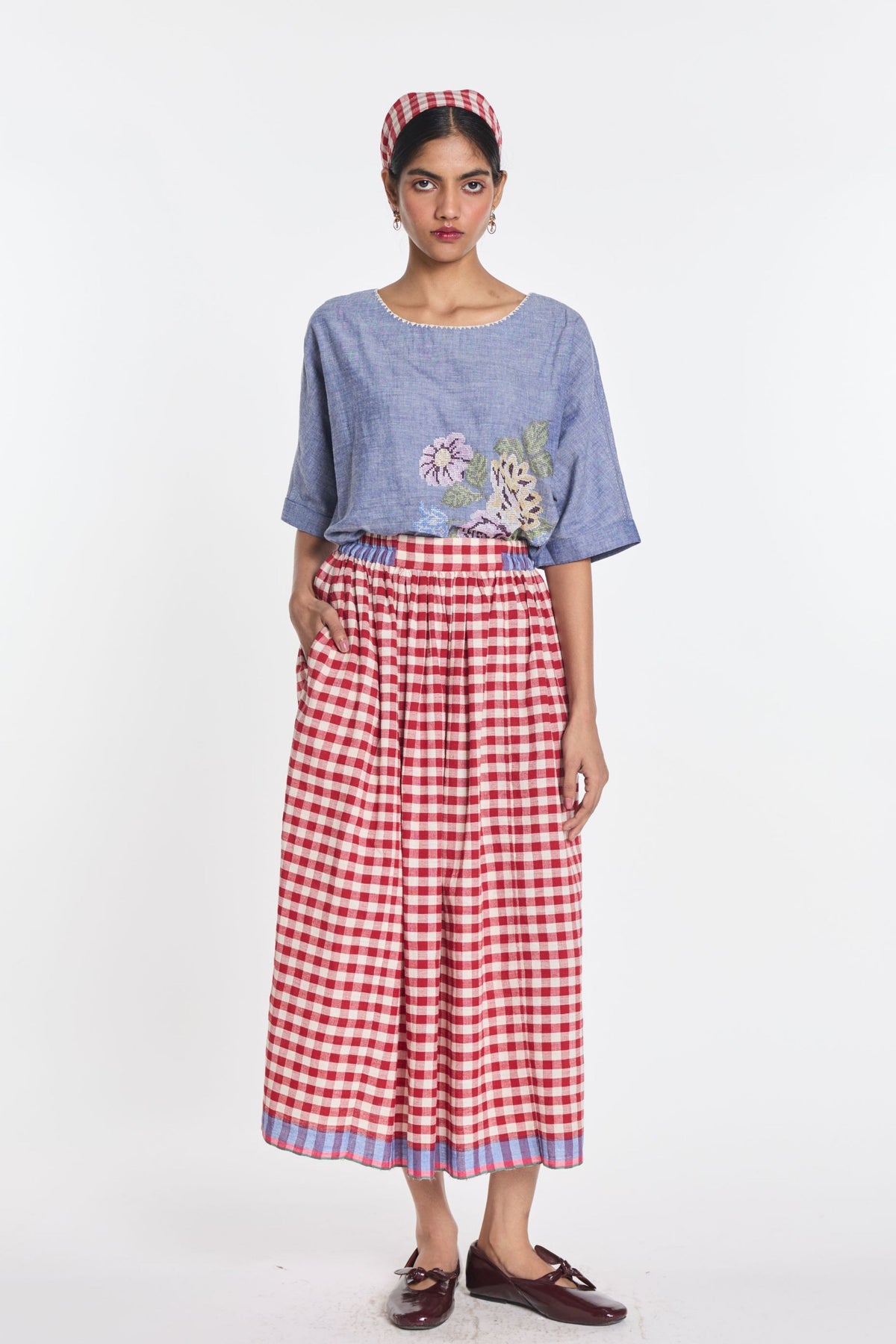 Pearl Embroidered Top