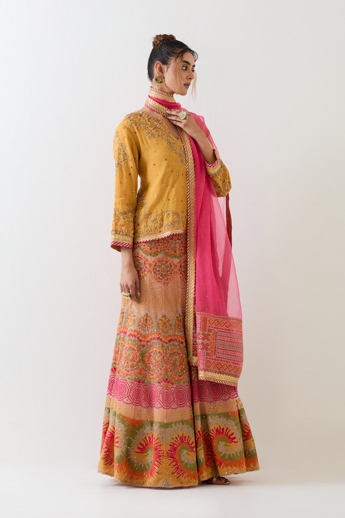 Mustard Lehenga Set