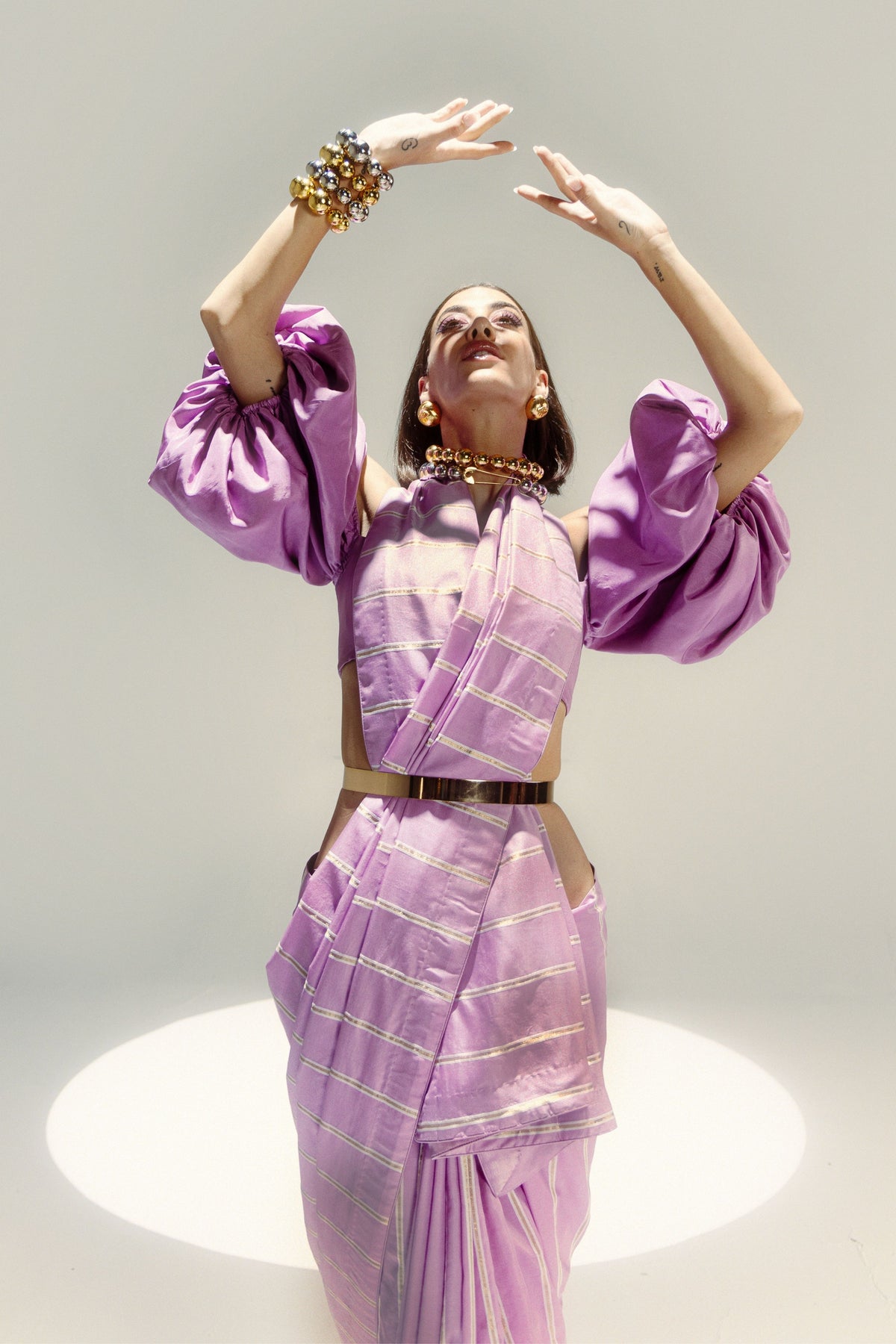 Bumblebee Lilac Saree