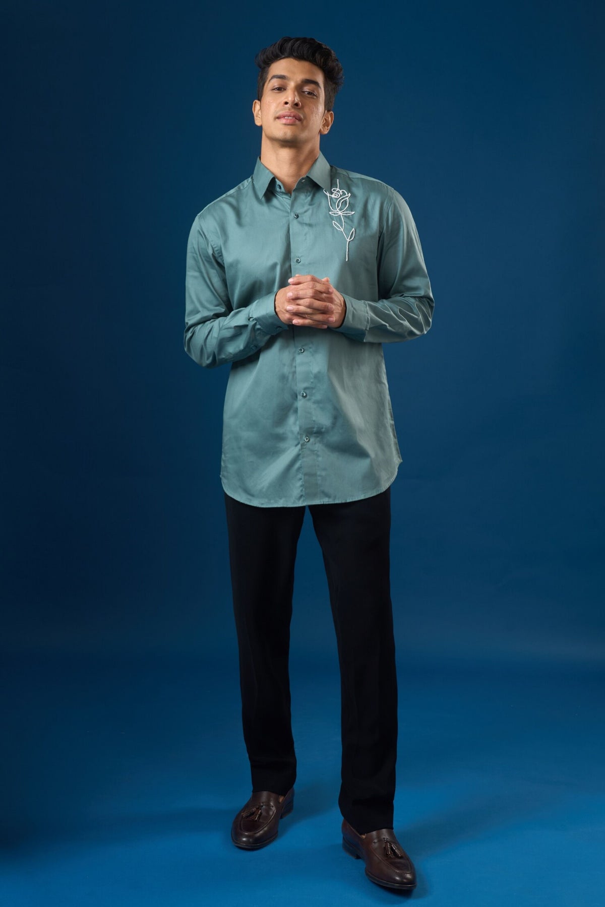 Rama Green Rose Shirt