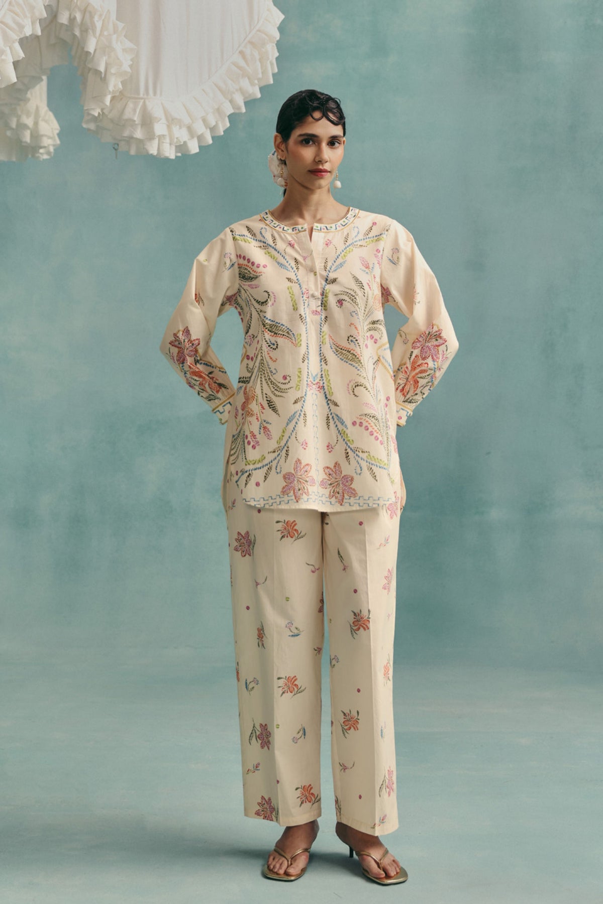 Hibiscus Ecru Co-ord Set