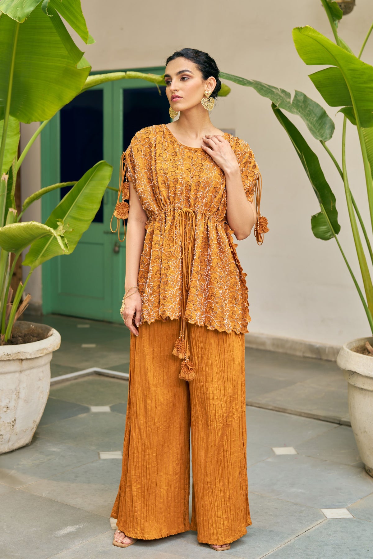 Ochre Cutwork Co-ord Set