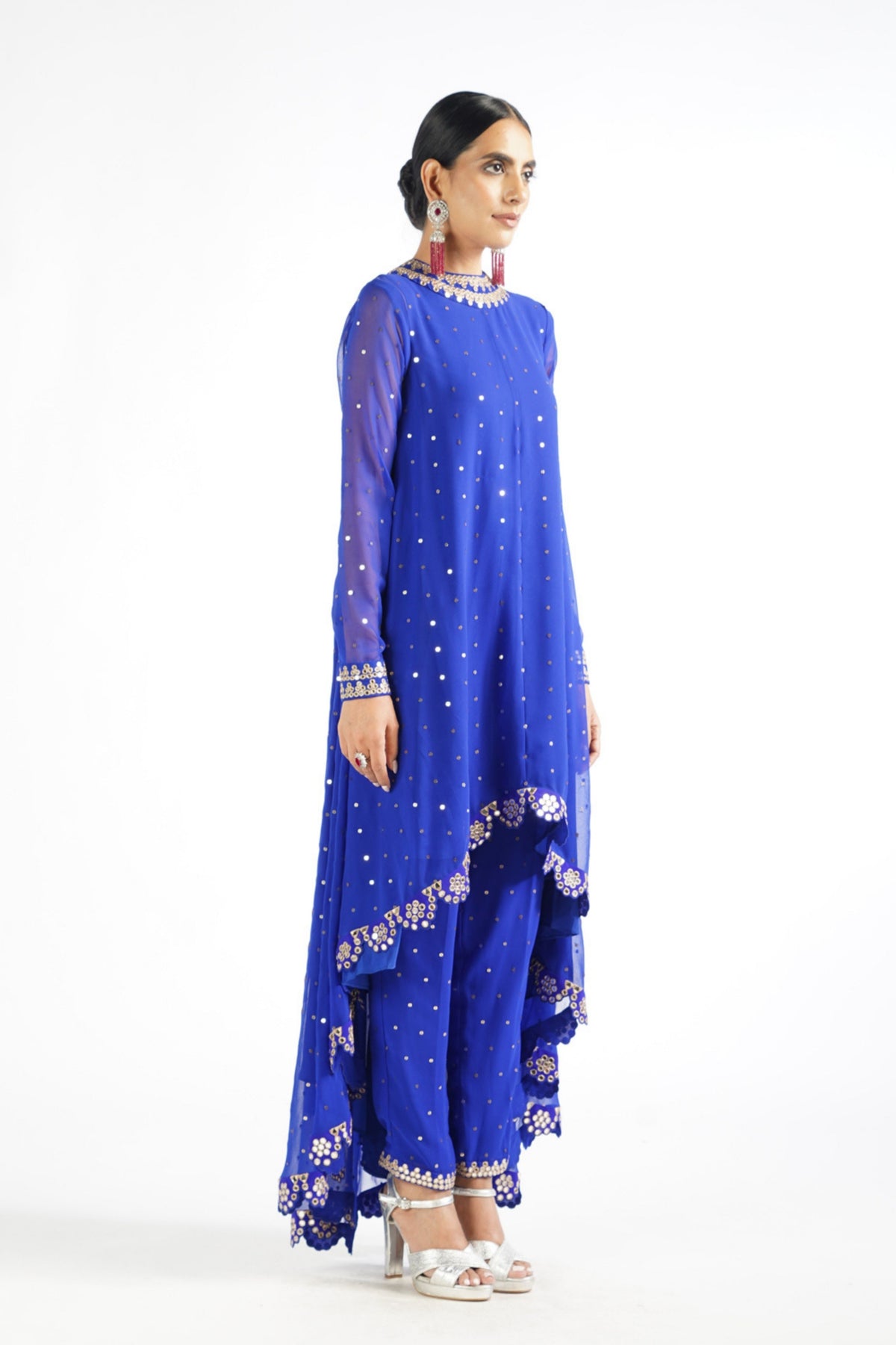 Royal Blue Mirror Kurta Set