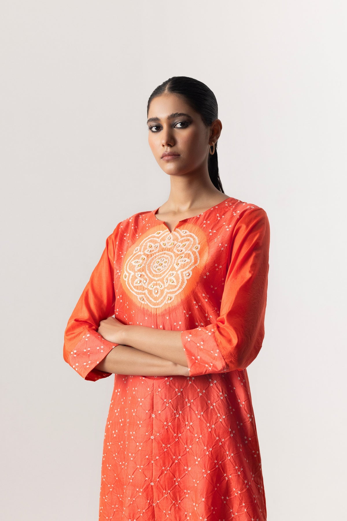 Orange Circle Kurta Set