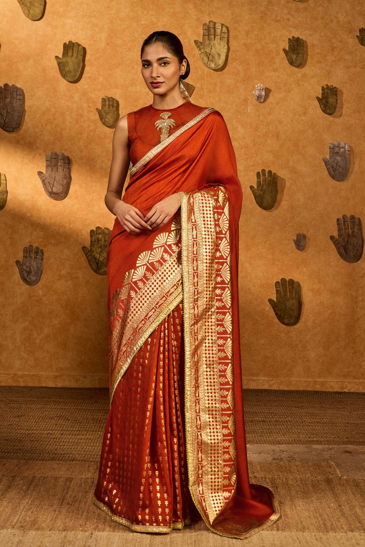 Rust Snow Light Saree