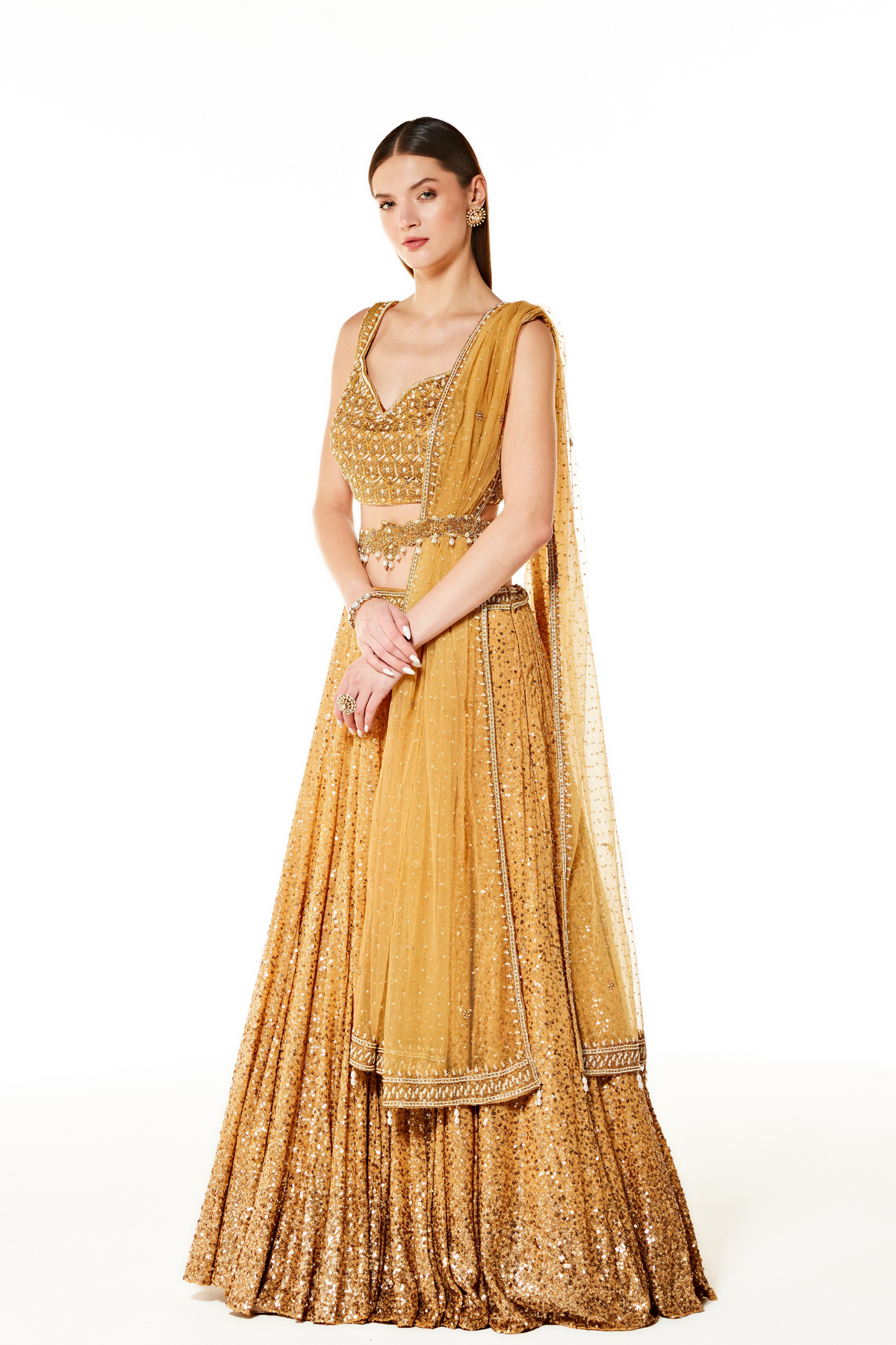 Nadia Gold Lehenga Set