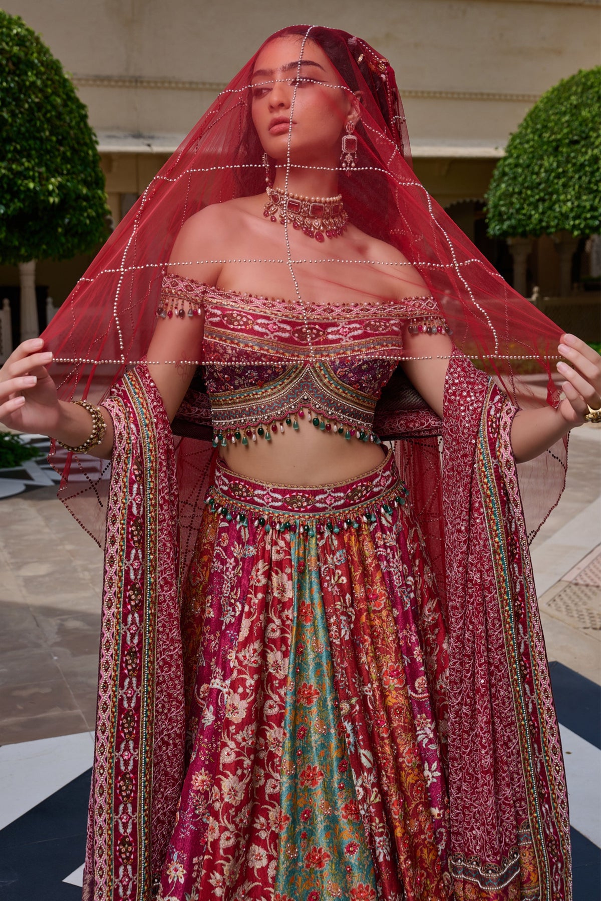 Kashida Embroidered Lehenga