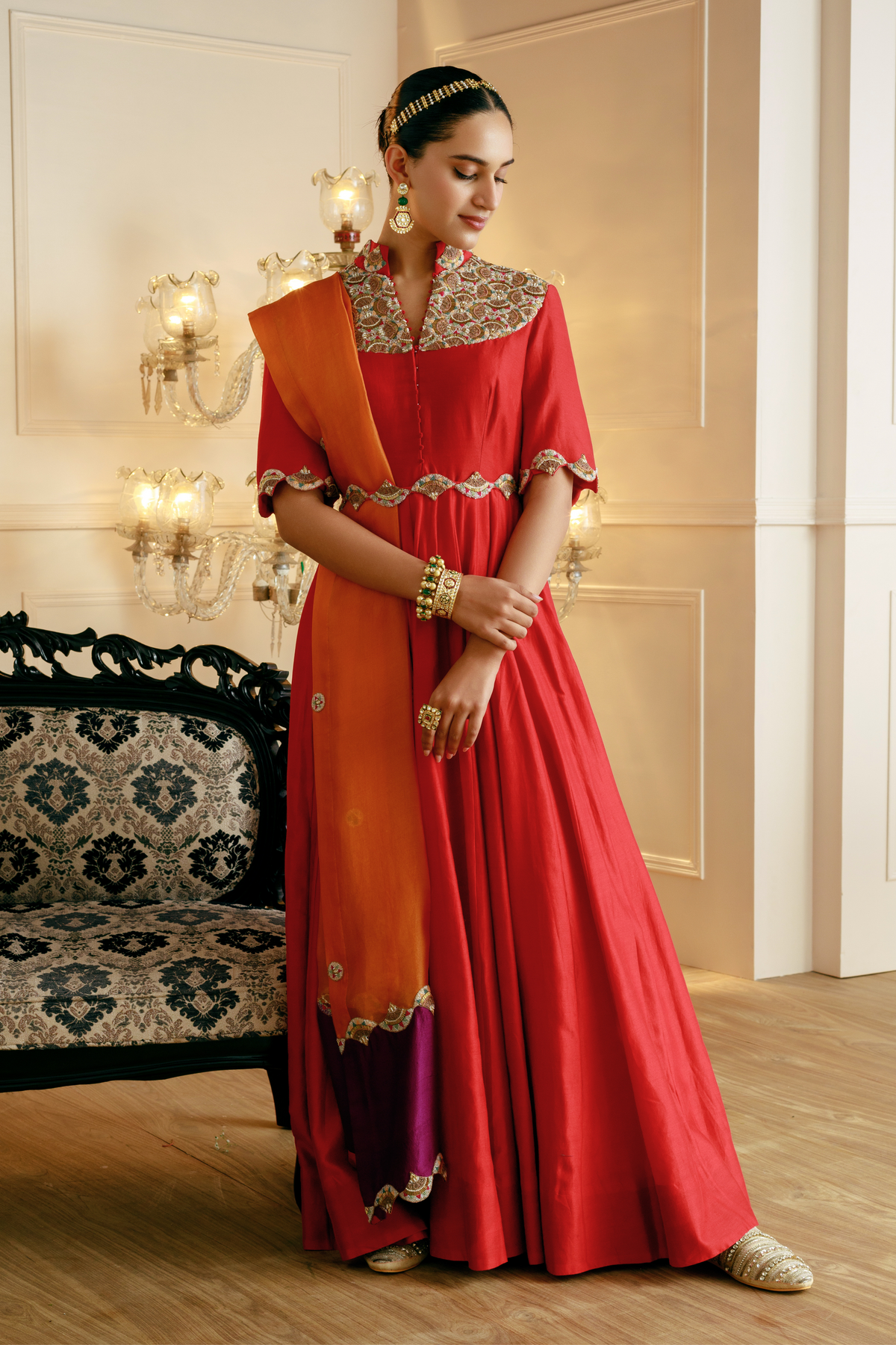 Dual Color Anarkali Set