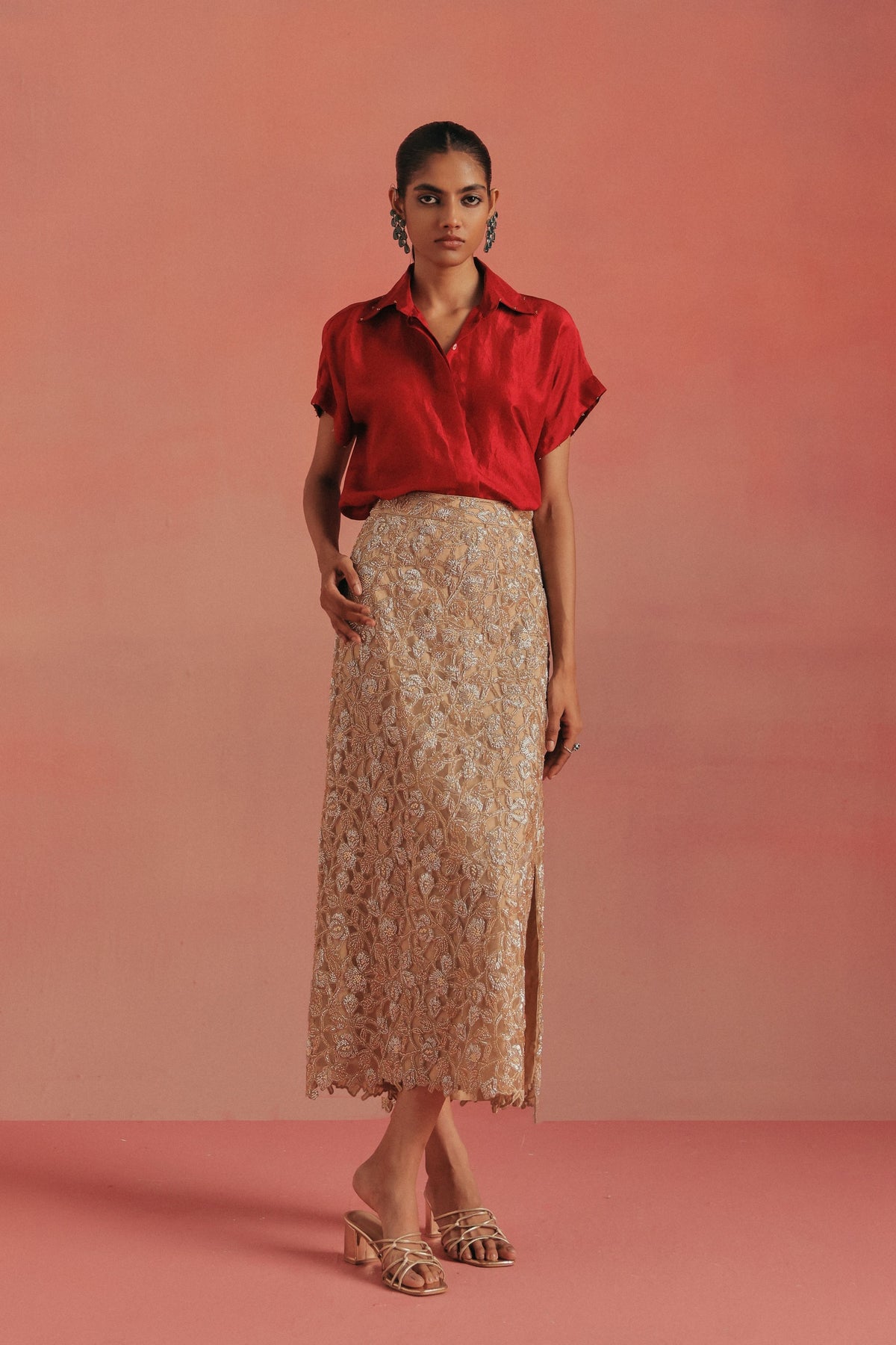 Natural Gold Skirt Set