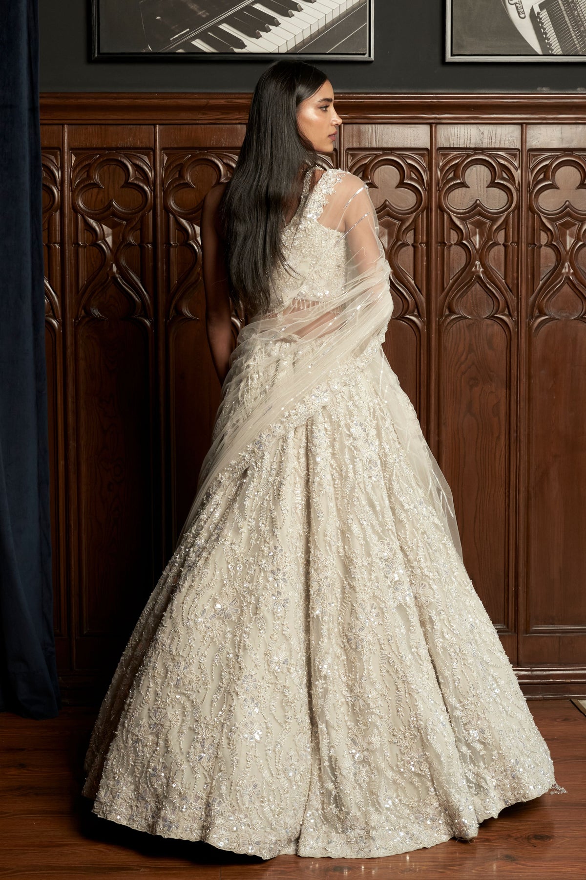Grey Embroidery Lehenga Set