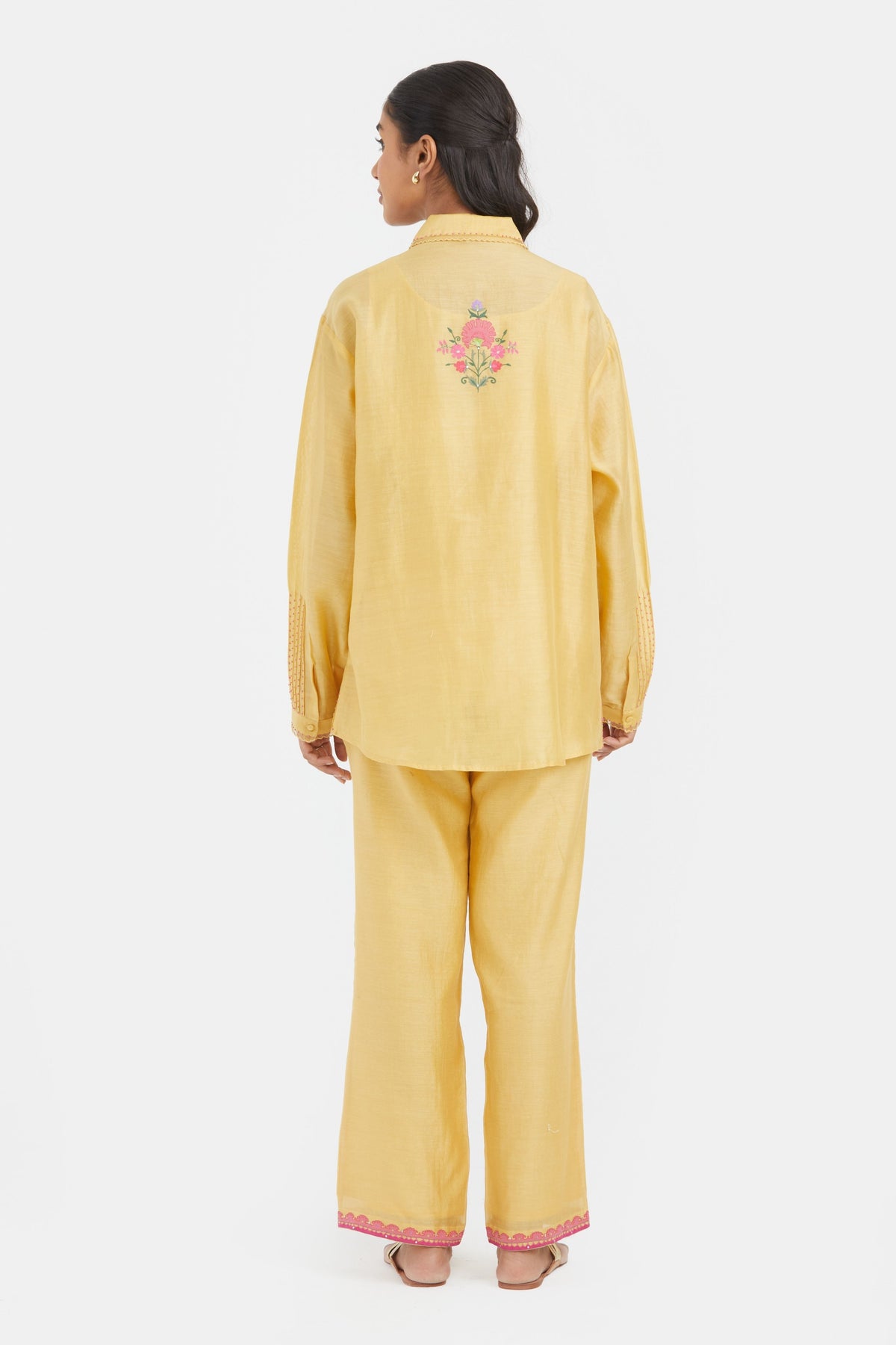 Yellow Silk Chanderi Co-ord Set