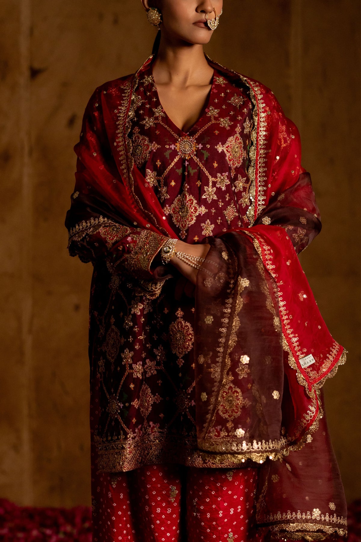 Sunita Patola Bandhani Set