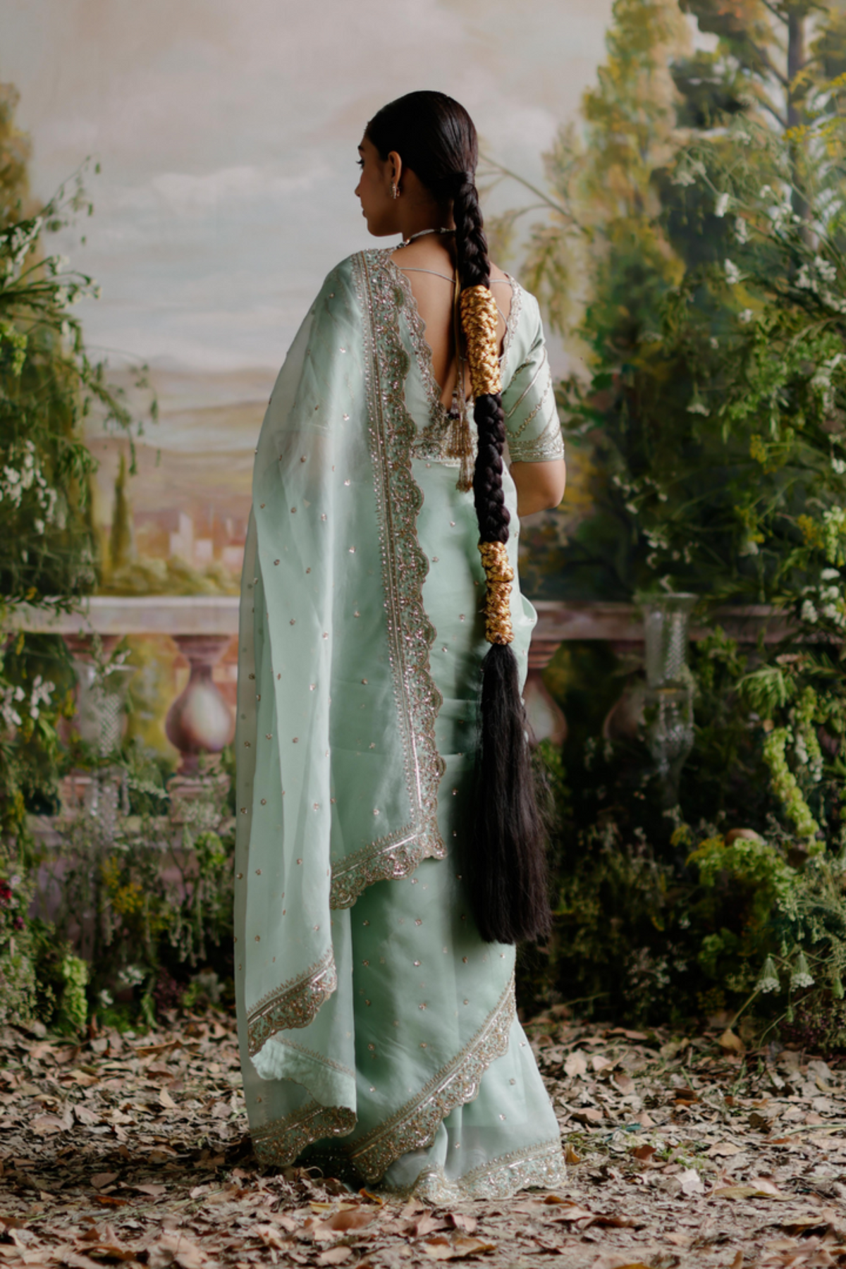 Sage Green Saree Set