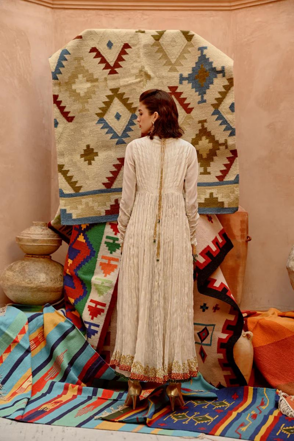 Crushed Anarkali Set