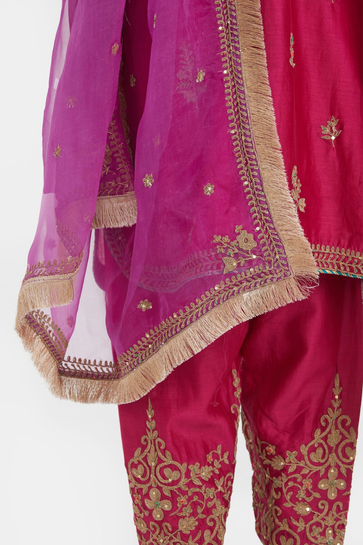 Fuchsia Chanderi Kurta Set