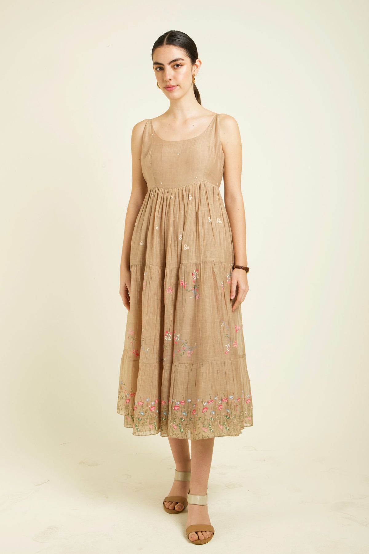 Beige Linen Dress