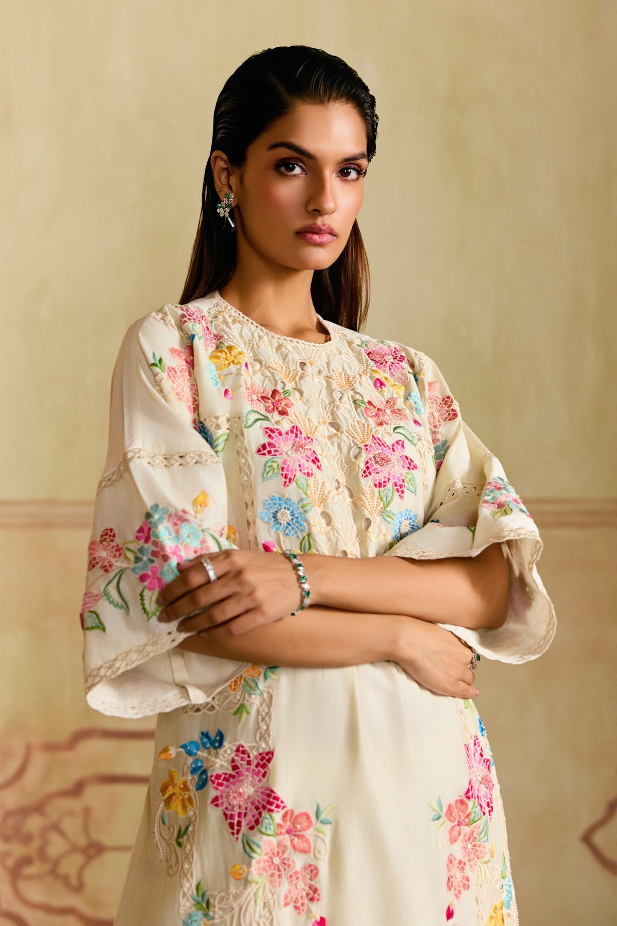 Mosaic Floral Kurta With Pants