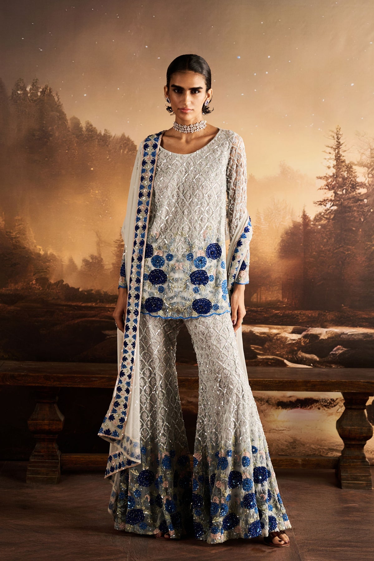 Ocean Sharara Set