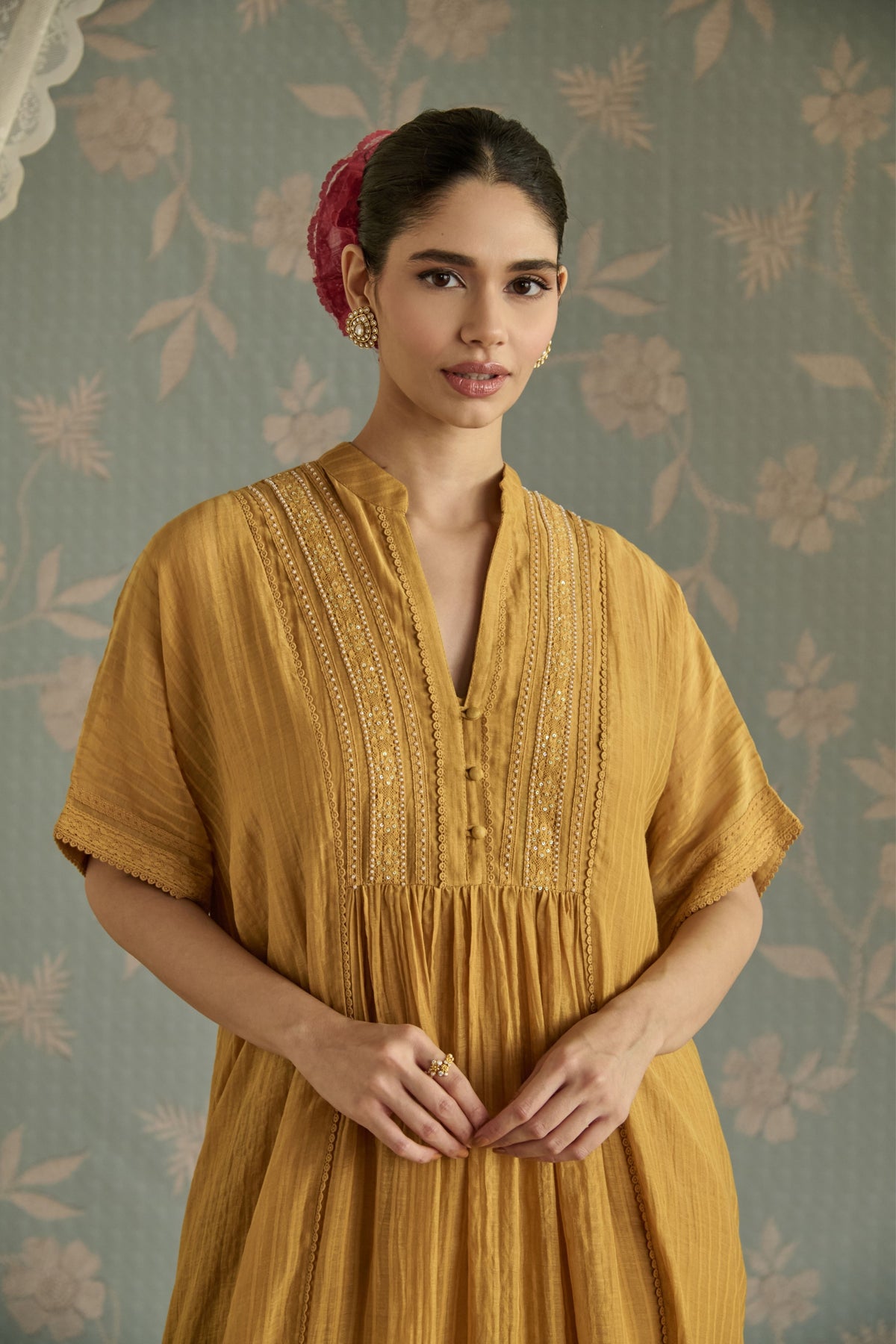 Yellow Ayat Kaftan Set