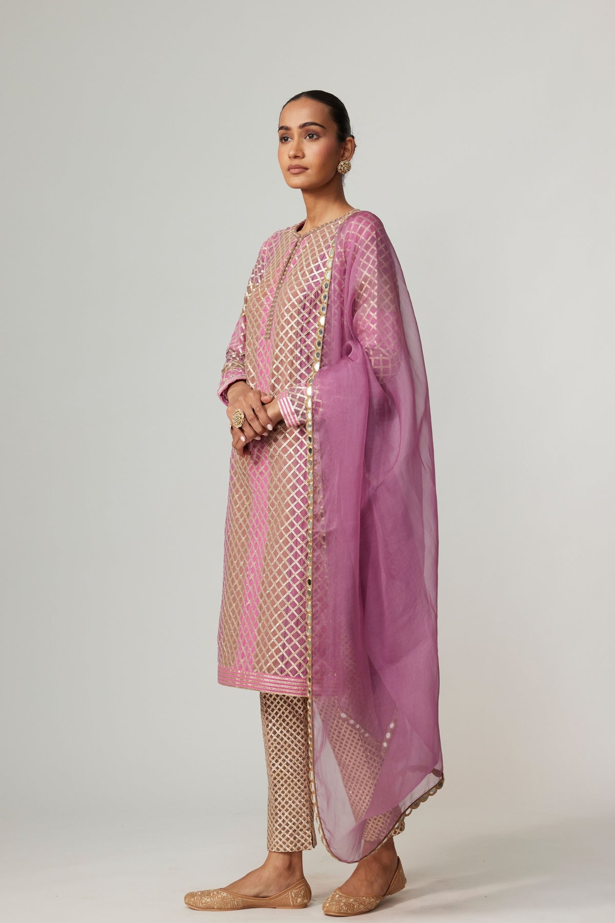 Mud Mauve Multicolor Kurta Set