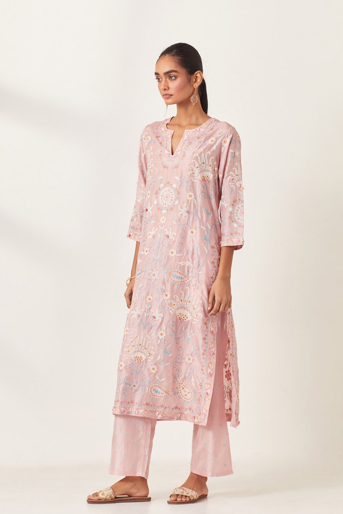 Pink Straight Kurta Set