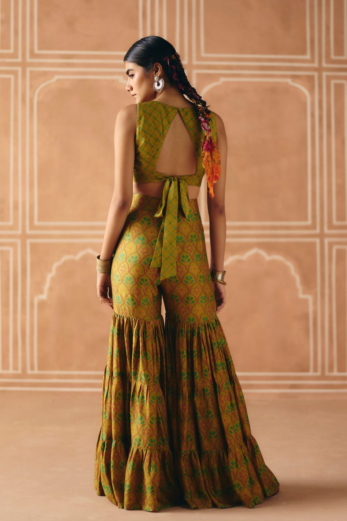 Parrot Green Sharara Set