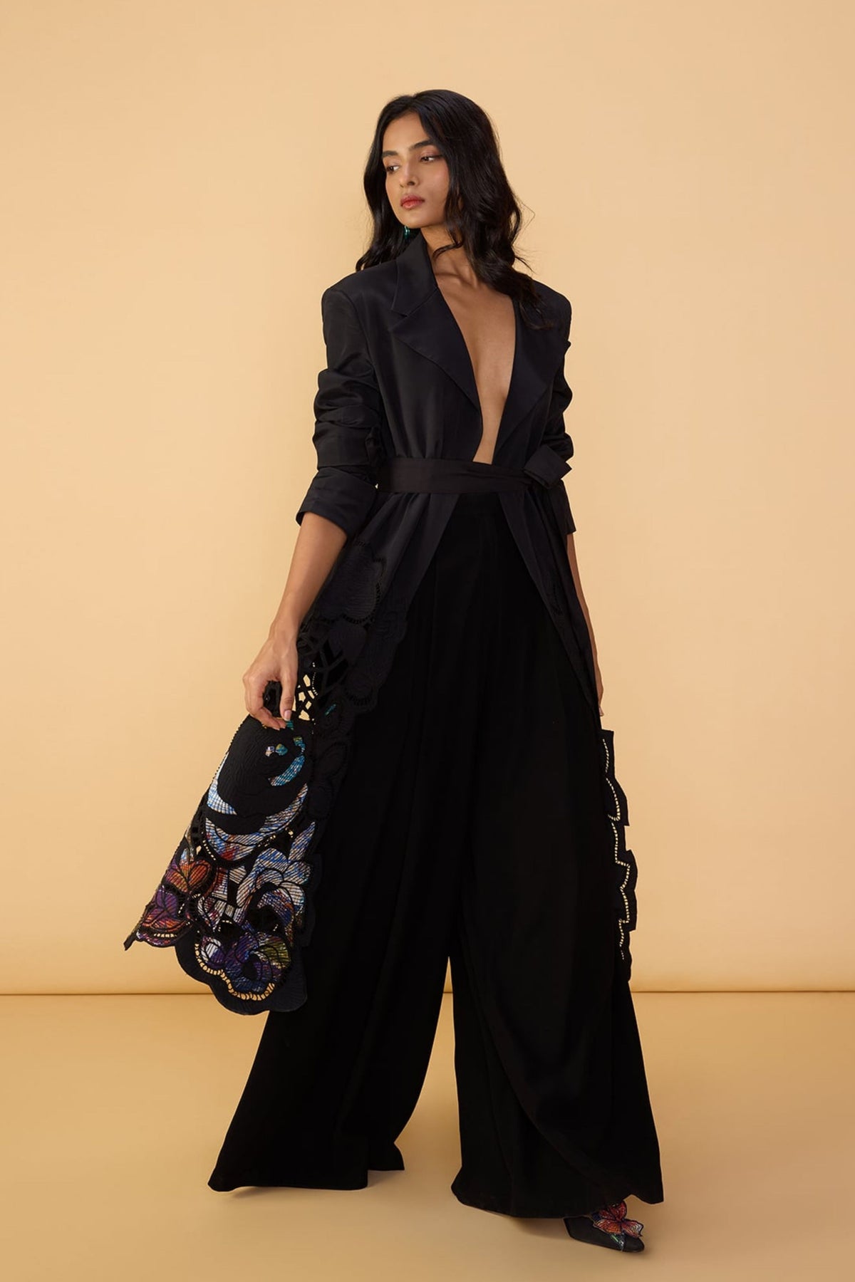 Solid Black Saylor Palazzo