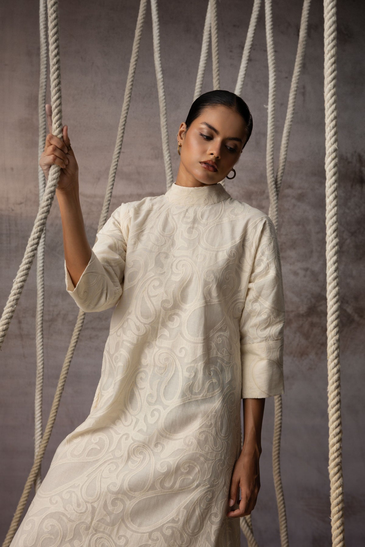 Ivory Appliqué  Dress