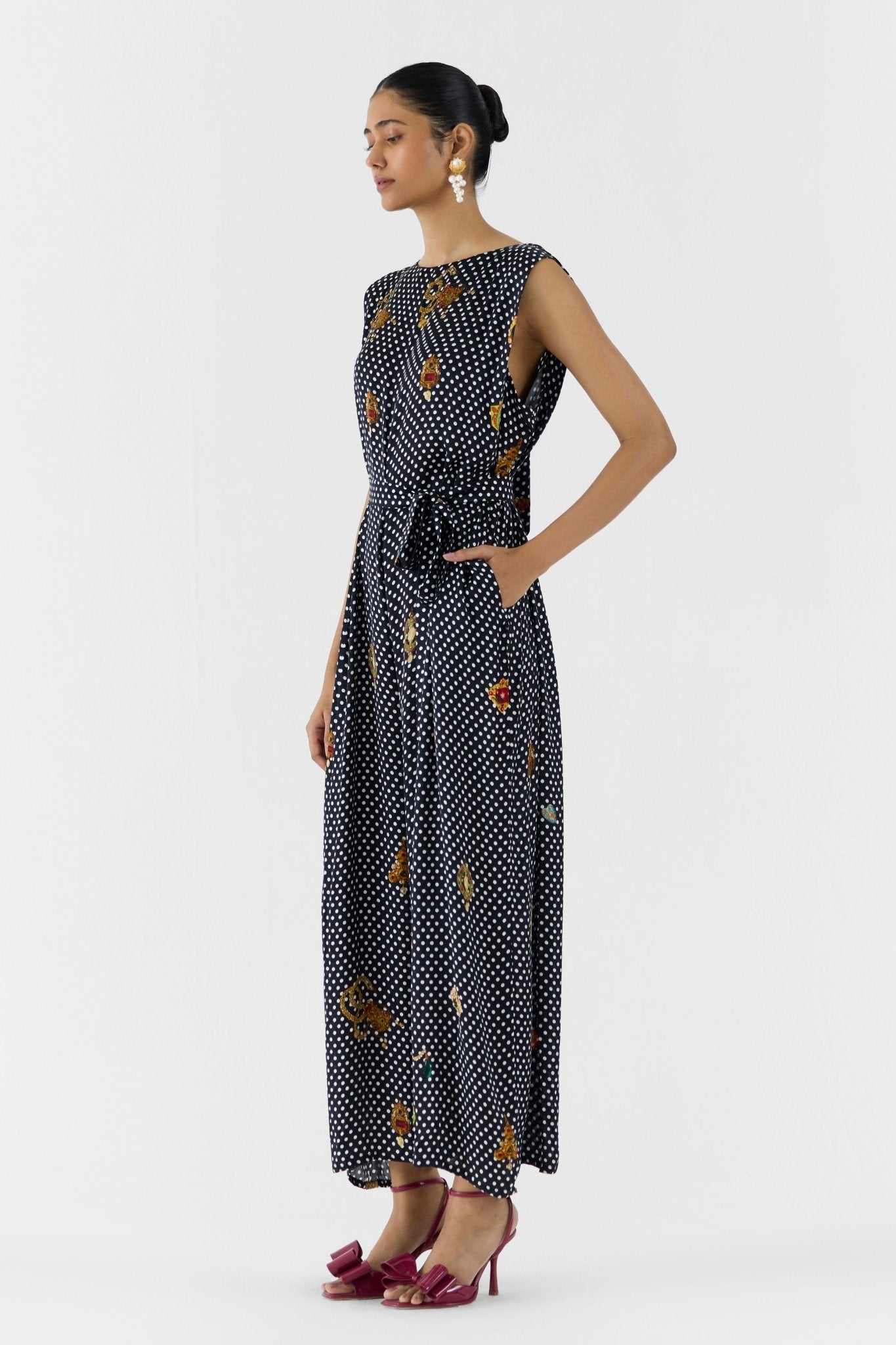 Onyx Polka Dot Jumpsuit - Studio Rigu - Elahe
