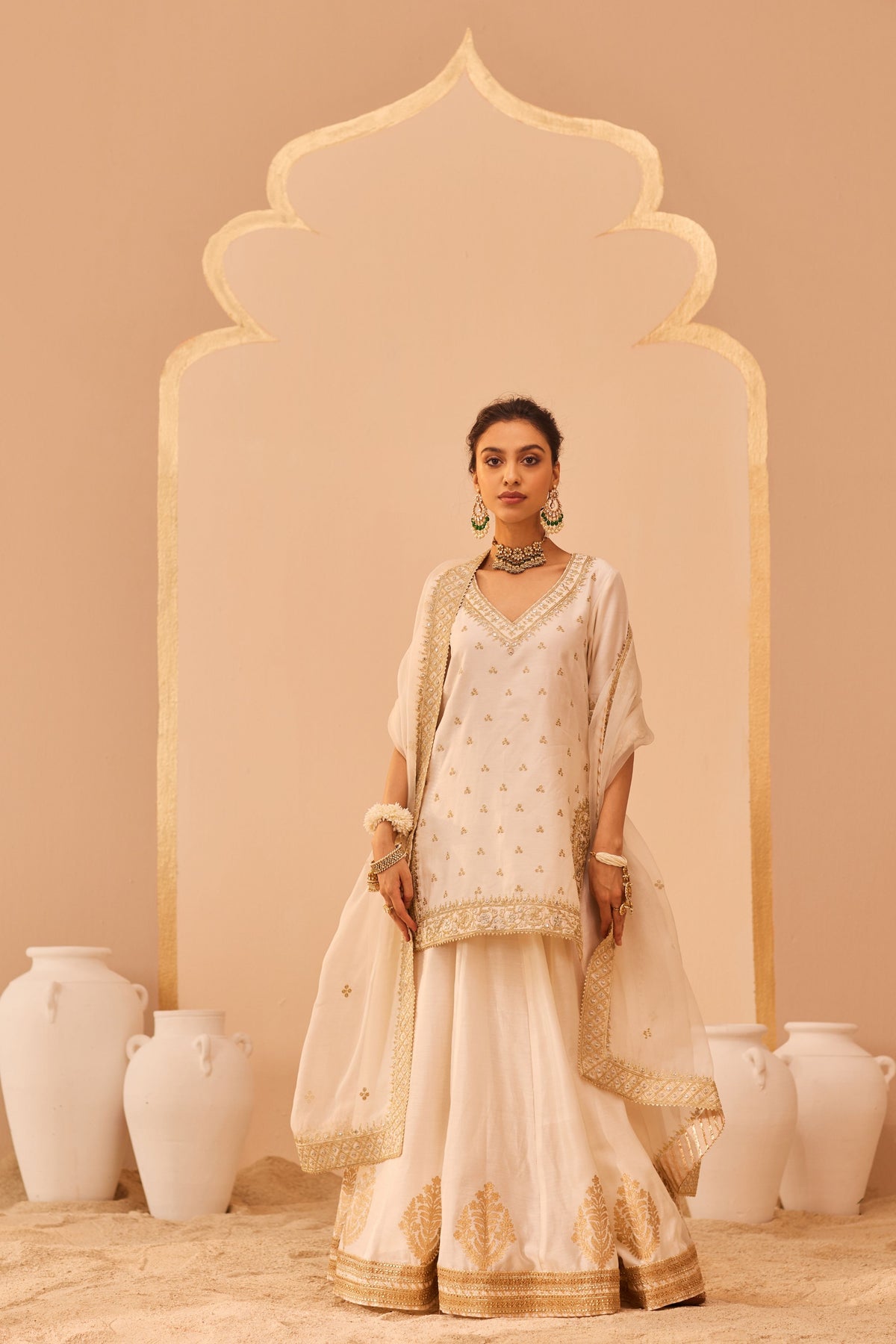 Faaiza Ivory Lehenga Set
