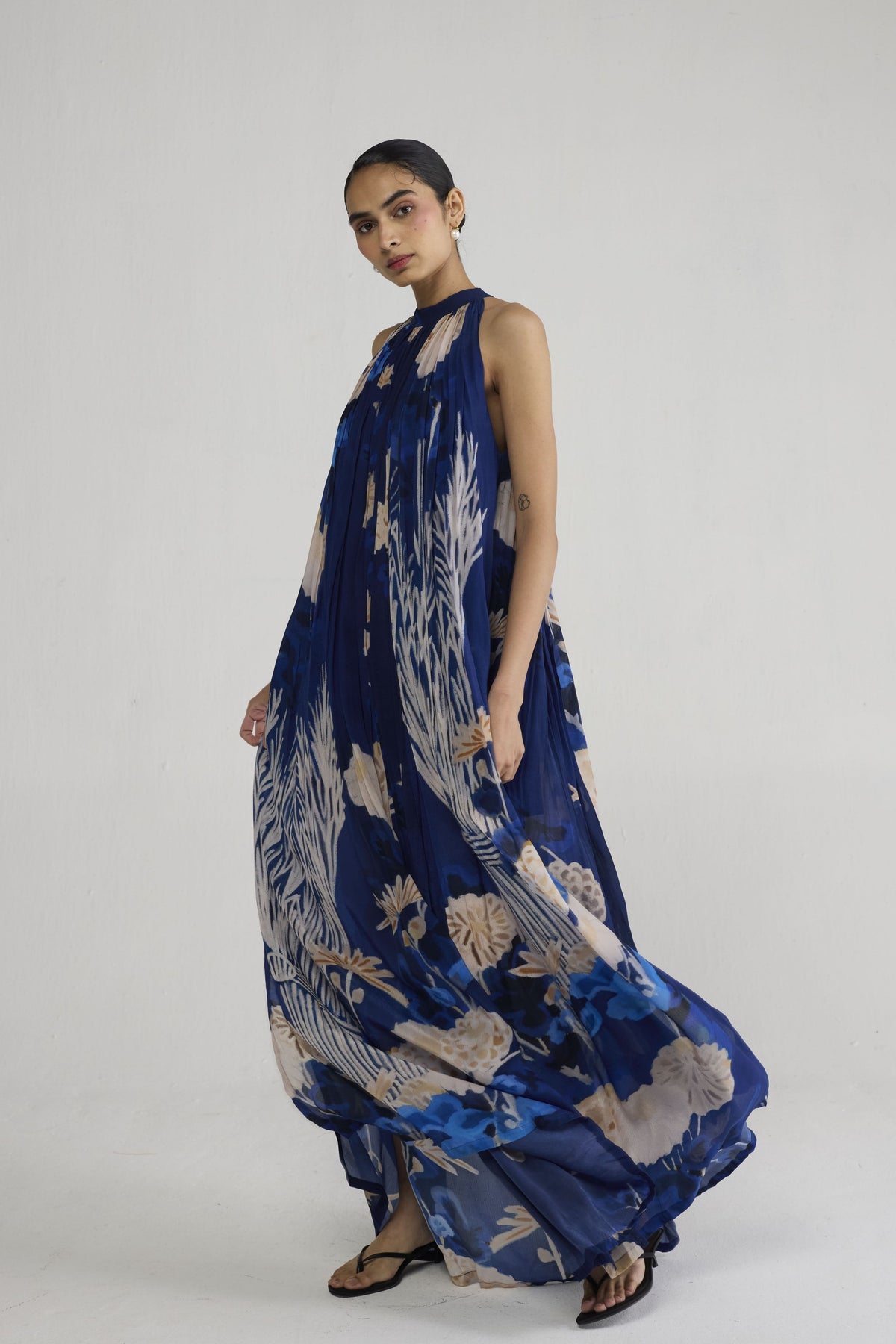 Ren Halterneck Crepe Dress