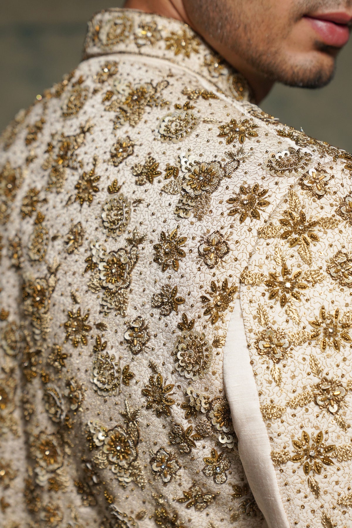 Apricot Ivory Sherwani Set