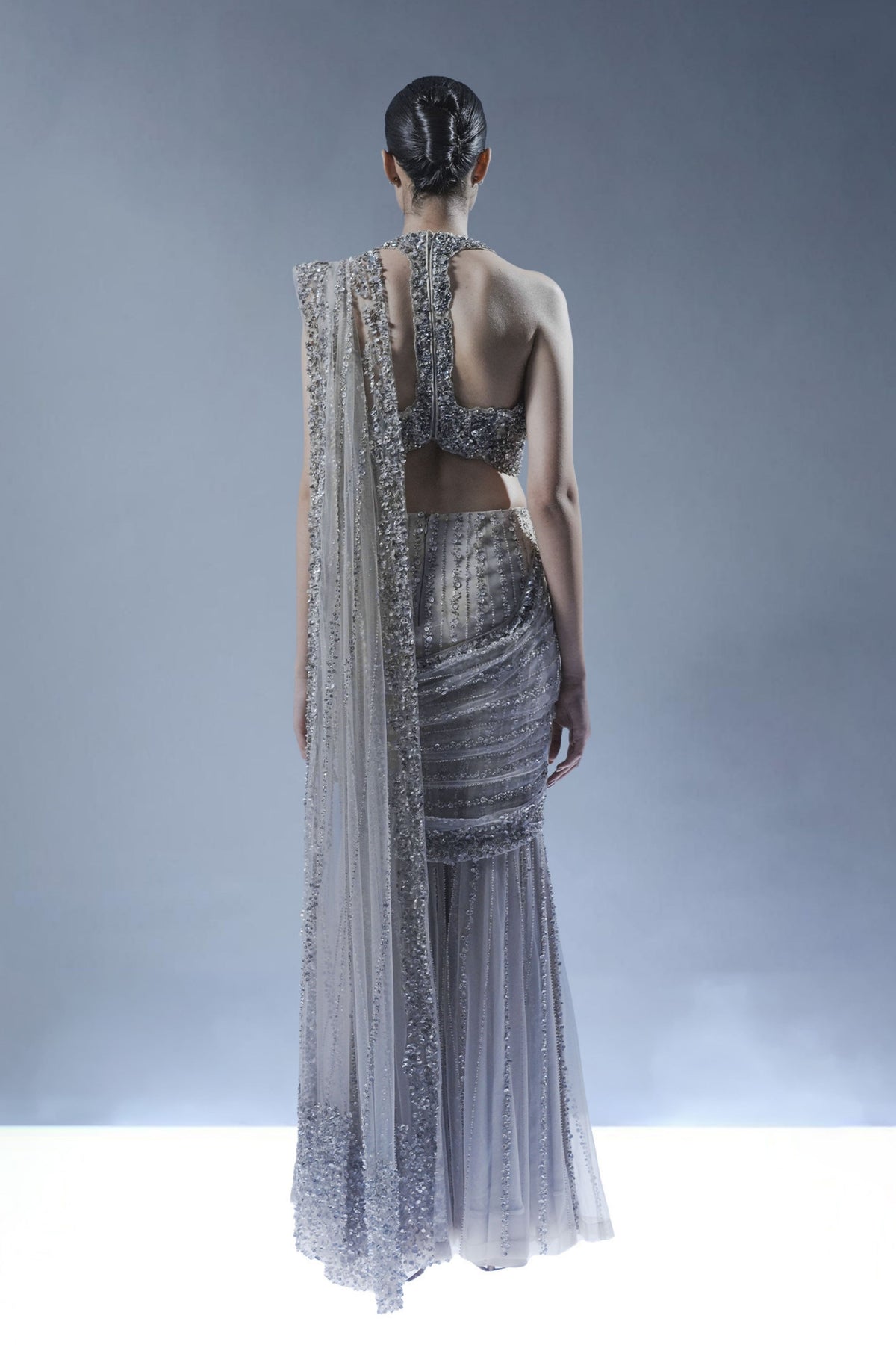 Ocean Gleam Saree