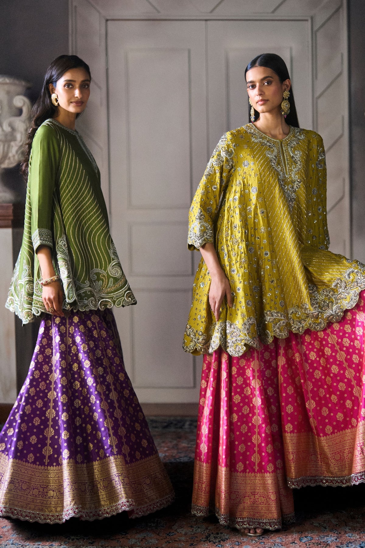 Banarasi Mustard Kurta Set